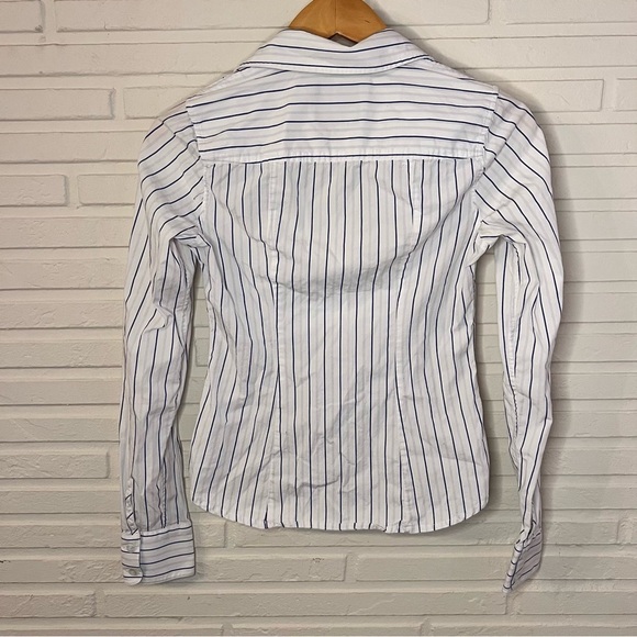 American Eagle Blue and White Striped Tailored Button Down Shirt, Women’s Size 2 - Picture 6 of 6